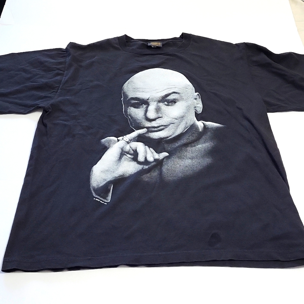 Vintage 1998 Black Austin Powers Dr Evil T-shirt Adult Size Xl
